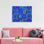 Kandinsky Farbstudie Blue Quadrate Square Circle Canvas Afdruk (Insitu (Woonkamer))