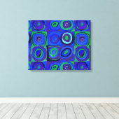 Kandinsky Farbstudie Blue Quadrate Square Circle Canvas Afdruk (Insitu (Houten vloer))