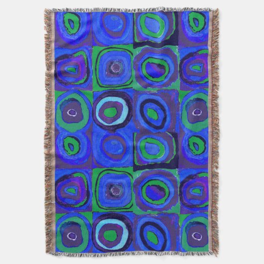 Kandinsky Farbstudie Blue Quadrate Square Circle Deken (Voorkant Verticaal)