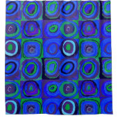 Kandinsky Farbstudie Blue Quadrate Square Circle Douchegordijn (Voorkant)