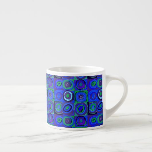 Kandinsky Farbstudie Blue Quadrate Square Circle Espresso Kop (Rechts)