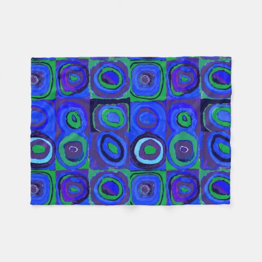Kandinsky Farbstudie Blue Quadrate Square Circle Fleece Deken (Voorkant (Horizontaal))