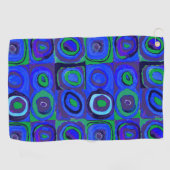 Kandinsky Farbstudie Blue Quadrate Square Circle Golfhanddoek (Horizontaal)