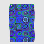 Kandinsky Farbstudie Blue Quadrate Square Circle Golfhanddoek (Voorkant)