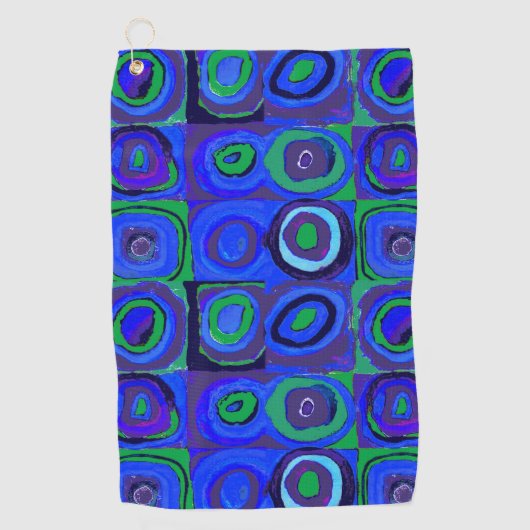Kandinsky Farbstudie Blue Quadrate Square Circle Golfhanddoek (Voorkant)