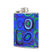 Kandinsky Farbstudie Blue Quadrate Square Circle Heupfles (Links)