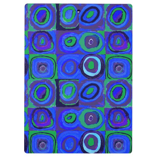 Kandinsky Farbstudie Blue Quadrate Square Circle Klembord (Achterkant)