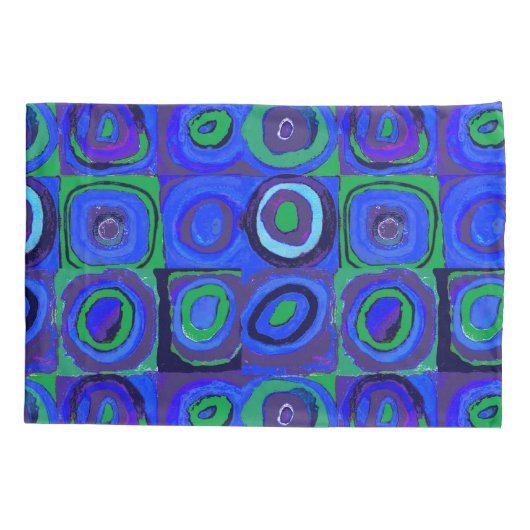 Kandinsky Farbstudie Blue Quadrate Square Circle Kussensloop (Achterkant)