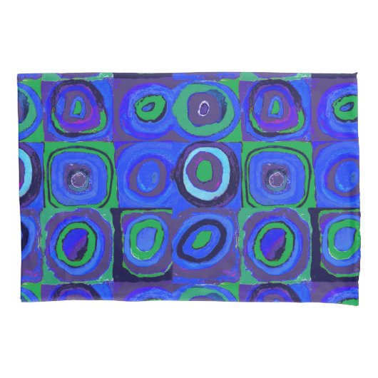 Kandinsky Farbstudie Blue Quadrate Square Circle Kussensloop (Voorkant)