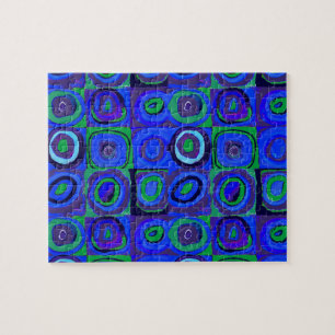Kandinsky Farbstudie Blue Quadrate Square Circle Legpuzzel