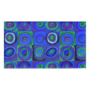 Kandinsky Farbstudie Blue Quadrate Square Circle Naambadge