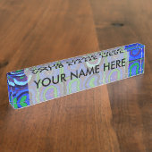 Kandinsky Farbstudie Blue Quadrate Square Circle Naambordje (Zijkant)