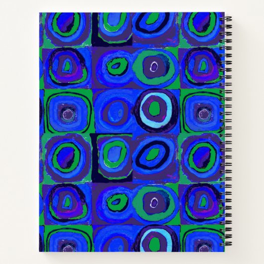 Kandinsky Farbstudie Blue Quadrate Square Circle Notitieboek (Achterkant)