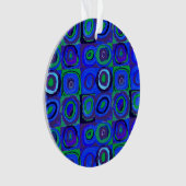 Kandinsky Farbstudie Blue Quadrate Square Circle Ornament (voorkant)
