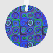 Kandinsky Farbstudie Blue Quadrate Square Circle Ornament (achterkant)