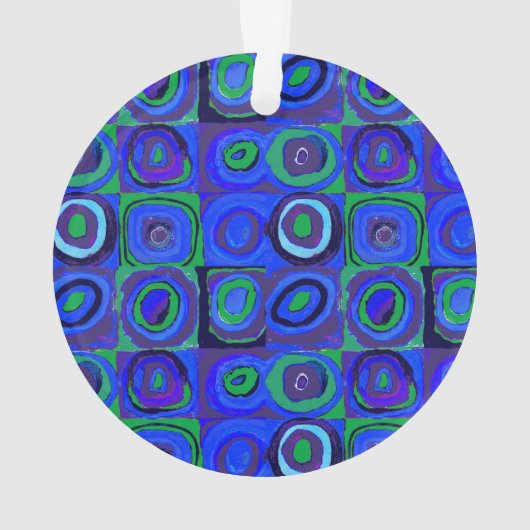 Kandinsky Farbstudie Blue Quadrate Square Circle Ornament (achterkant)