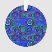 Kandinsky Farbstudie Blue Quadrate Square Circle Ornament (voorkant)