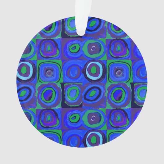 Kandinsky Farbstudie Blue Quadrate Square Circle Ornament (voorkant)