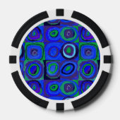 Kandinsky Farbstudie Blue Quadrate Square Circle Poker Chips (Voorkant)