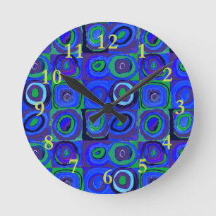 Kandinsky Farbstudie Blue Quadrate Square Circle Ronde Klok