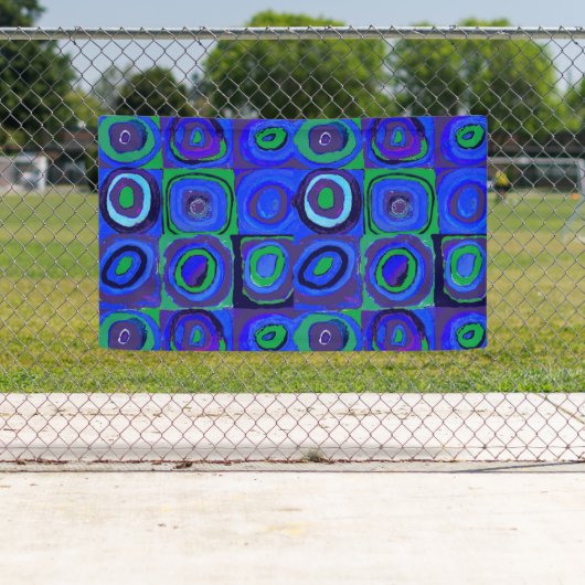 Kandinsky Farbstudie Blue Quadrate Square Circle Spandoek (Insitu)