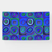 Kandinsky Farbstudie Blue Quadrate Square Circle Spandoek (Horizontaal)