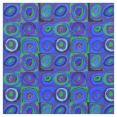 Kandinsky Farbstudie Blue Quadrate Square Circle Stof (Close Up)