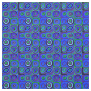 Kandinsky Farbstudie Blue Quadrate Square Circle Stof