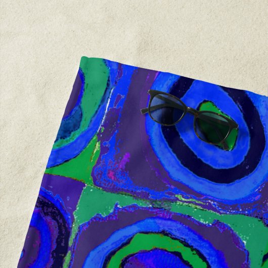 Kandinsky Farbstudie Blue Quadrate Square Circle Strandlaken (In situ)