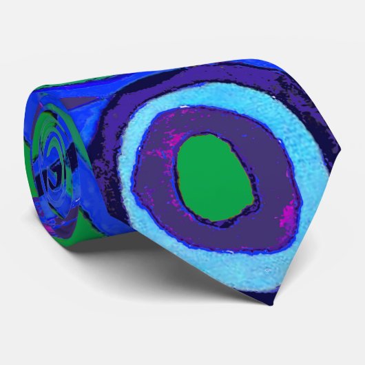 Kandinsky Farbstudie Blue Quadrate Square Circle Stropdas (Opgerold)