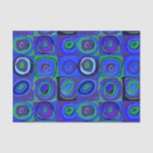 Kandinsky Farbstudie Blue Quadrate Square Circle Tissuepapier (Voorkant)