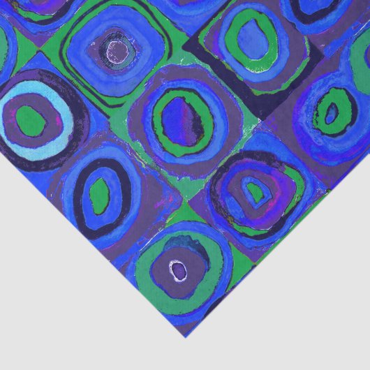 Kandinsky Farbstudie Blue Quadrate Square Circle Tissuepapier (Detail)