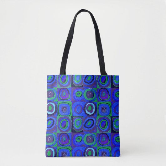 Kandinsky Farbstudie Blue Quadrate Square Circle Tote Bag (Voorkant)