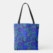 Kandinsky Farbstudie Blue Quadrate Square Circle Tote Bag (Achterkant)