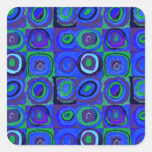Kandinsky Farbstudie Blue Quadrate Square Circle Vierkante Sticker