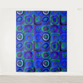 Kandinsky Farbstudie Blue Quadrate Square Circle Wandkleed (Voorkant)