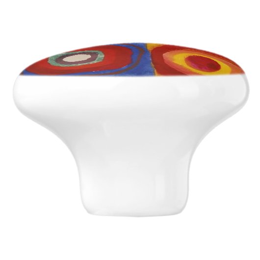 Kandinsky Farbstudie Quadrate Colourful Squares Keramische Knop (Zijkant)