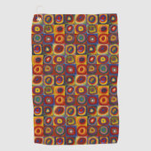 Kandinsky Farbstudie Quadrate Kleurrijke Vierkante Golfhanddoek (Voorkant)