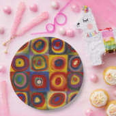 Kandinsky Farbstudie Quadrate Kleurrijke Vierkante Papieren Bordje (Feest)