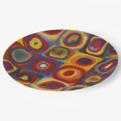 Kandinsky Farbstudie Quadrate Kleurrijke Vierkante Papieren Bordje (Gekanteld)