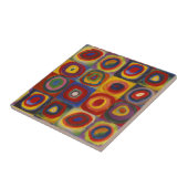 Kandinsky Farbstudie Quadrate Kleurrijke Vierkante Tegeltje (Zijkant)