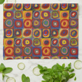 Kandinsky Farbstudie Quadrate Kleurrijke Vierkante Theedoek (Gevouwen)