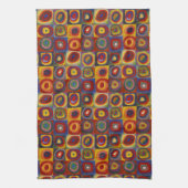 Kandinsky Farbstudie Quadrate Kleurrijke Vierkante Theedoek (Verticaal)