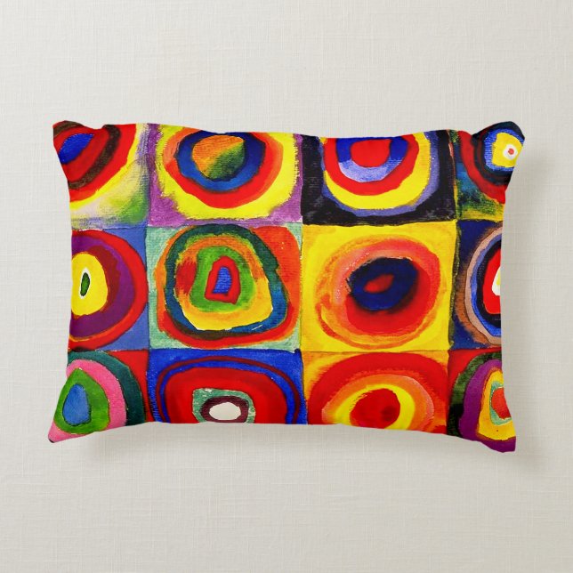 Kandinsky Farbstudie Quadrate Vierkantjes Cirkels  Accent Kussen (Achterkant)