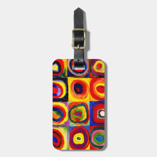 Kandinsky Farbstudie Quadrate Vierkantjes Cirkels  Bagagelabel (Voorkant verticaal)
