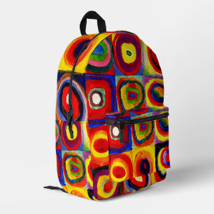 Kandinsky Farbstudie Quadrate Vierkantjes Cirkels  Bedrukte Rugzak