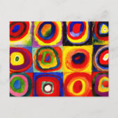 Kandinsky Farbstudie Quadrate Vierkantjes Cirkels  Briefkaart (Voorkant)