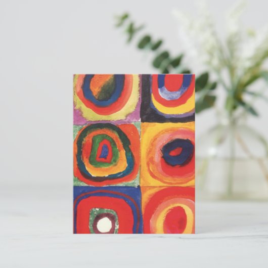 Kandinsky Farbstudie Quadrate Vierkantjes Cirkels  Briefkaart (Staand voorkant)