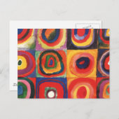 Kandinsky Farbstudie Quadrate Vierkantjes Cirkels  Briefkaart (Voorkant / Achterkant)