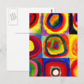 Kandinsky Farbstudie Quadrate Vierkantjes Cirkels  Briefkaart (Voorkant / Achterkant)